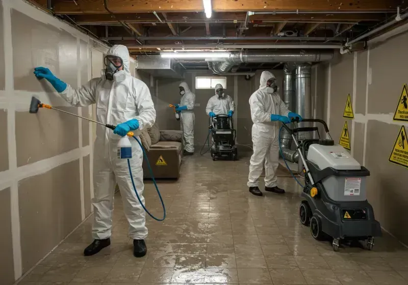 Basement Moisture Removal and Structural Drying process in Clark, NJ